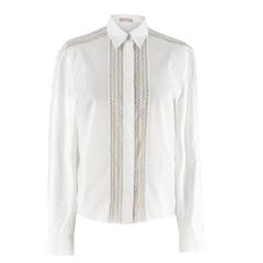 Alaia White Poplin Lace Panelled Shirt 36 UK8