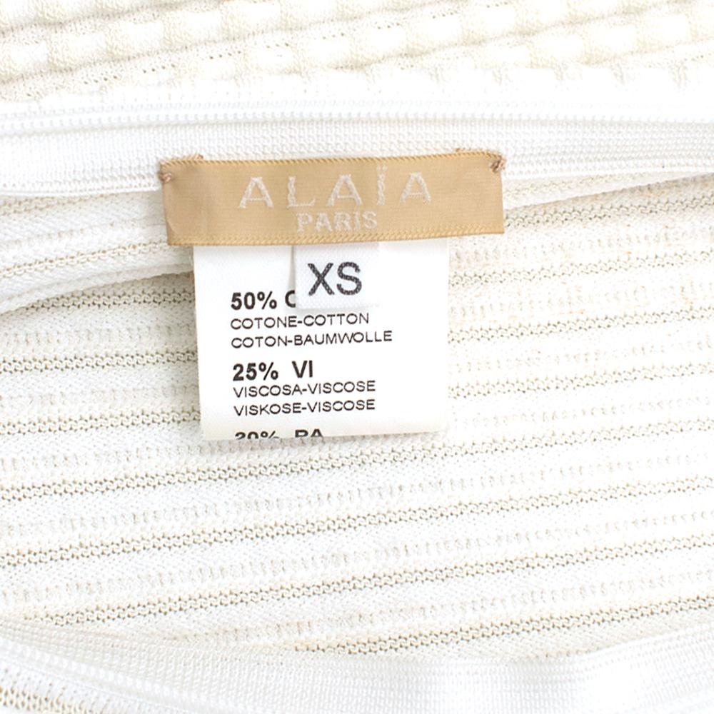 Alaia White Ribbed Knitted Dress	XS 1