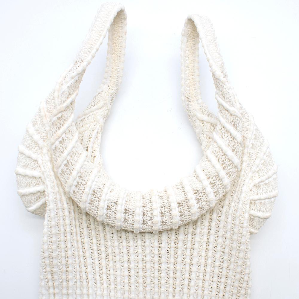 Alaia White Ribbed Knitted Dress	XS 4