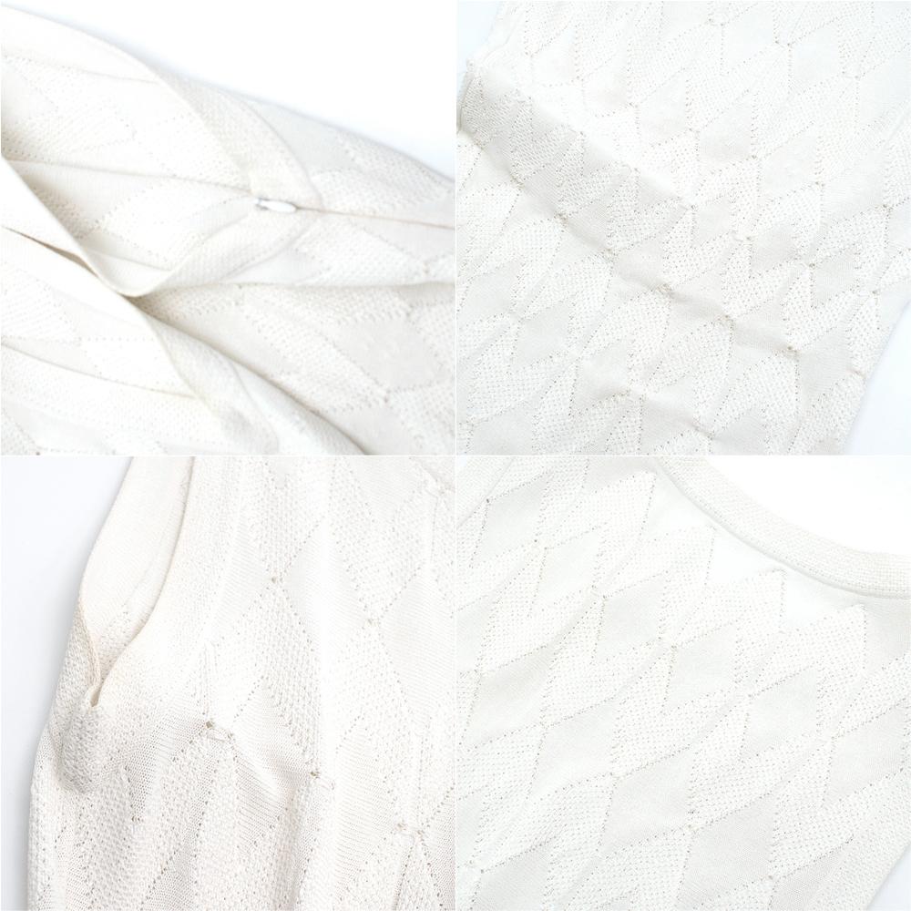 Women's Alaia White Sleeveless Knit Fringed Hem Mini Dress	FR 36