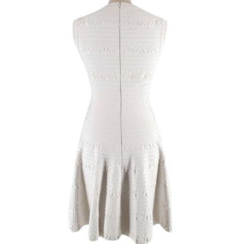 Alaia White Sleeveless Knitted Skater Dress In Good Condition For Sale In London, GB