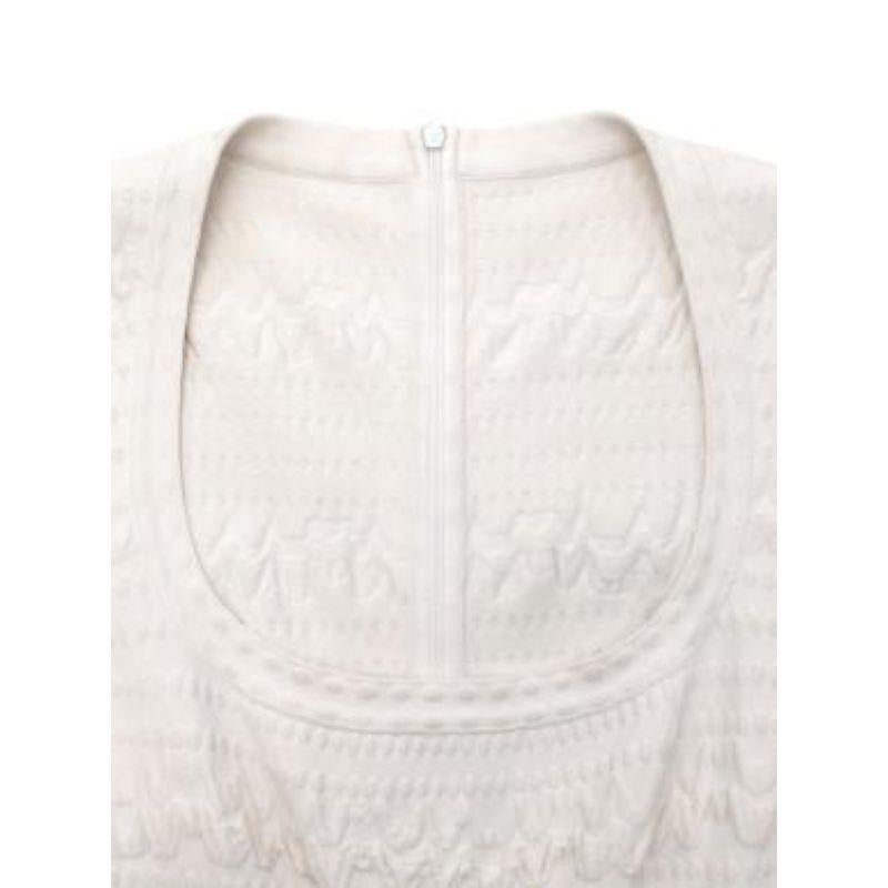 Alaia White Sleeveless Knitted Skater Dress For Sale 2