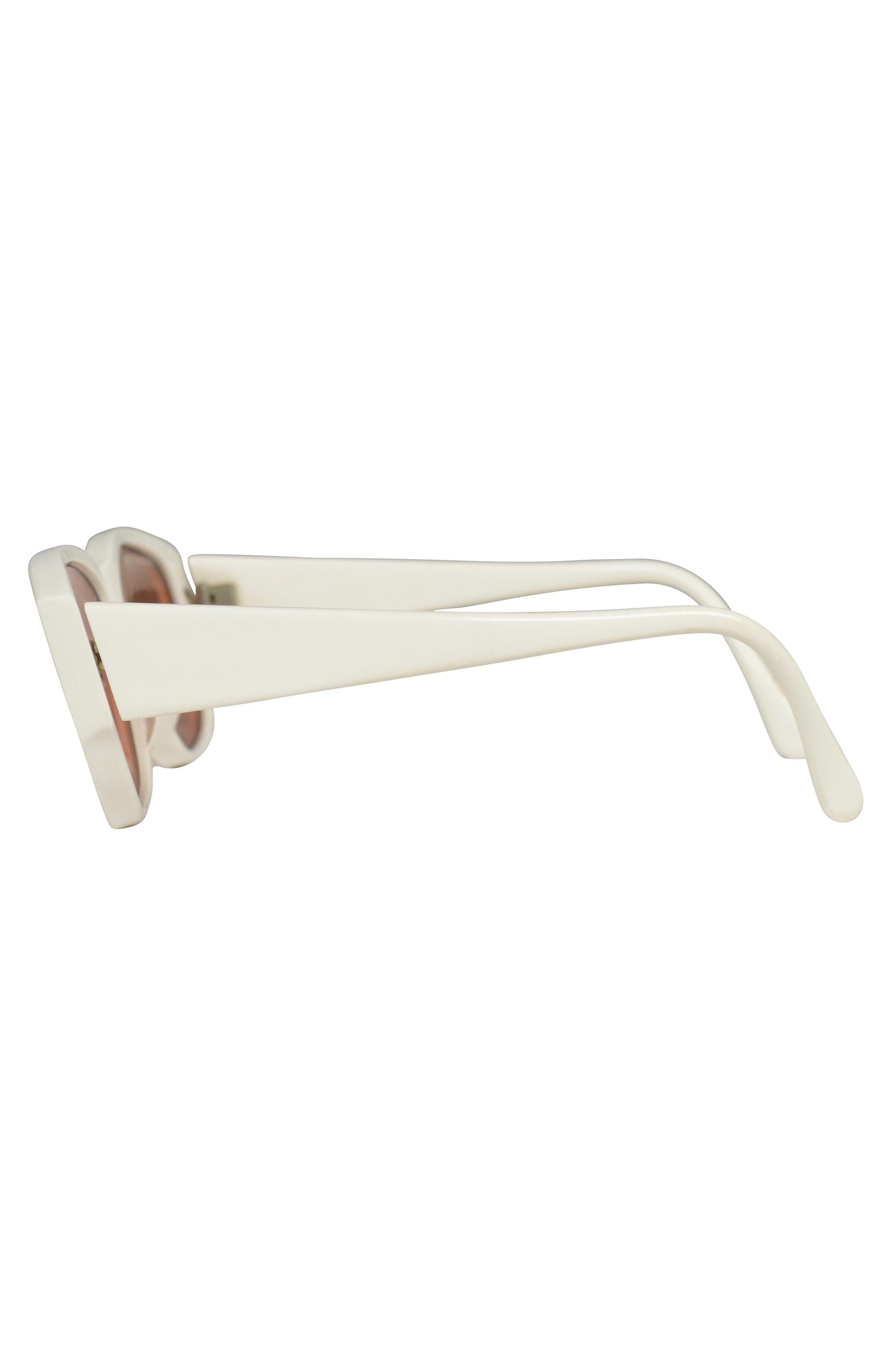 Women's Alaia White Sunglasses With Peach Tinted Lenses For Sale