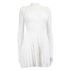 Alaïa White Textured Mini Sleeveless Dress Size M
