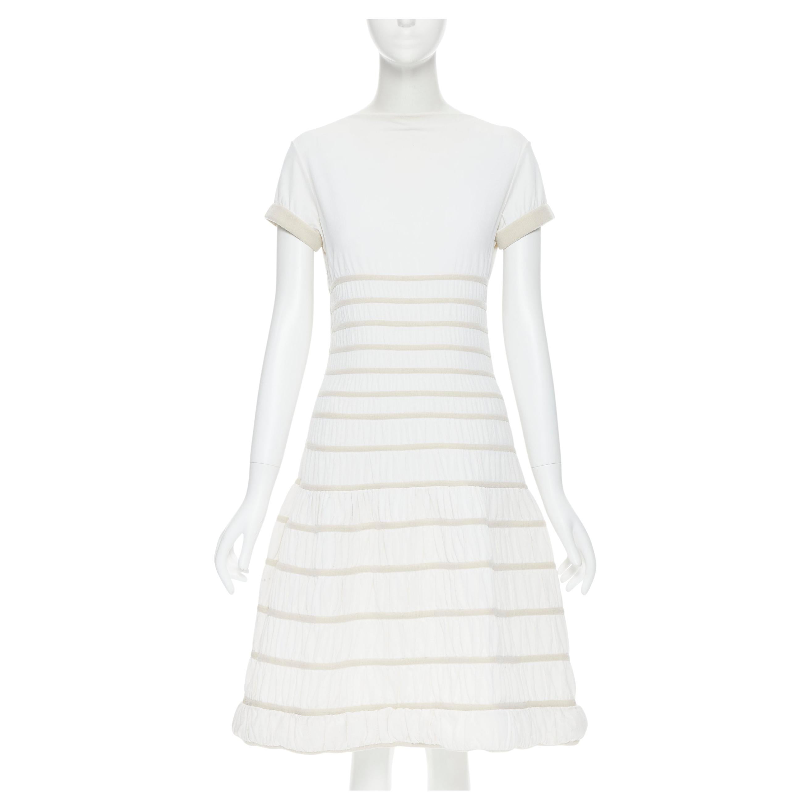 Lorrie Dress - White/Plum Stripe