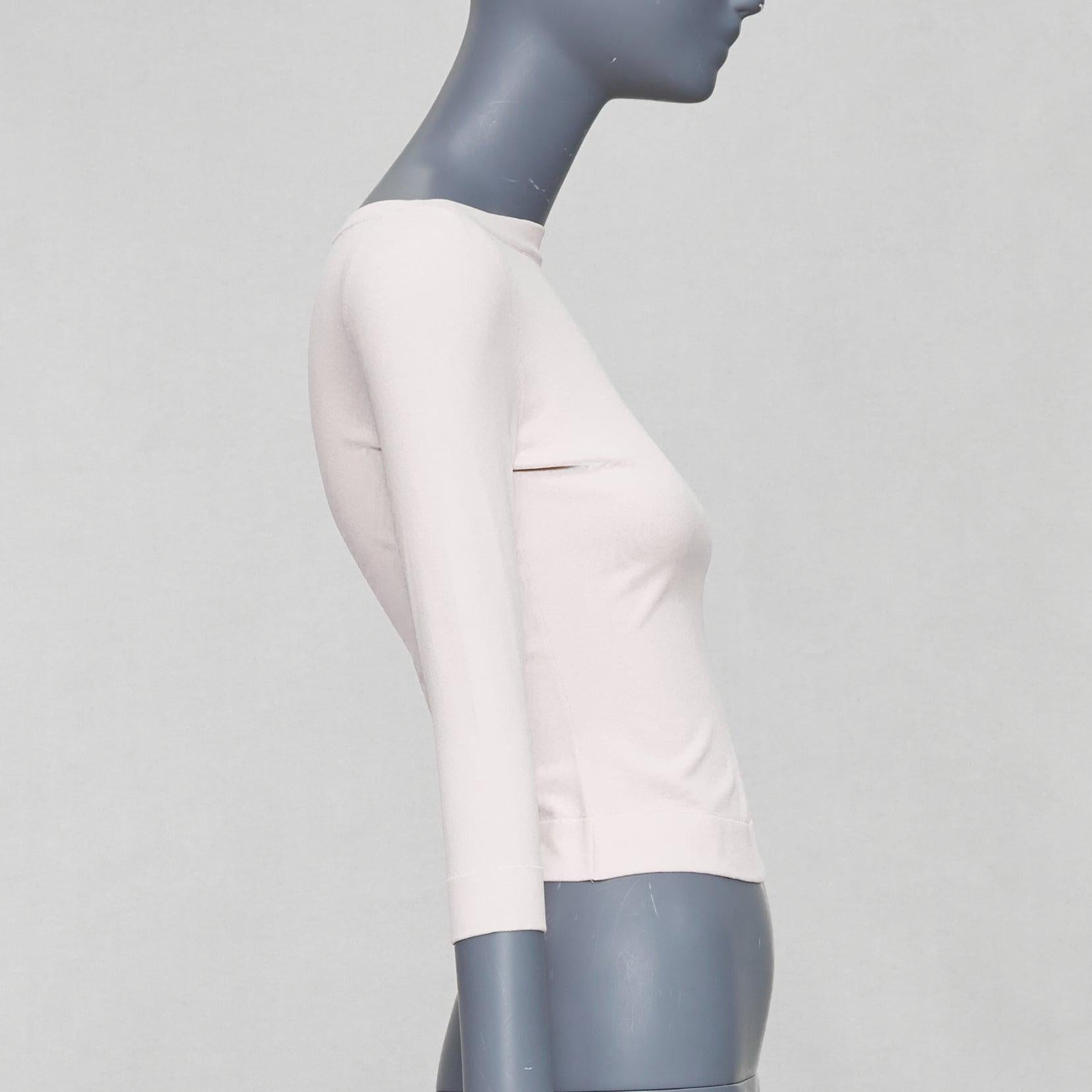 ALAIA jersey blanco en mezcla de viscosa con mangas recortadas y cuello barco FR36 S en Bueno estado para la venta en Hong Kong, NT