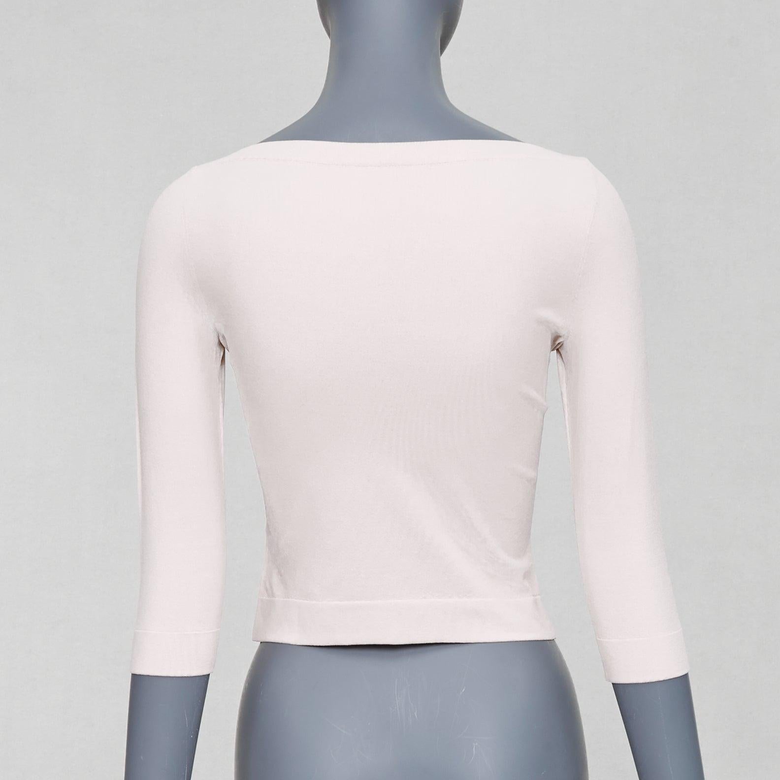 De las mujeres ALAIA jersey blanco en mezcla de viscosa con mangas recortadas y cuello barco FR36 S en venta