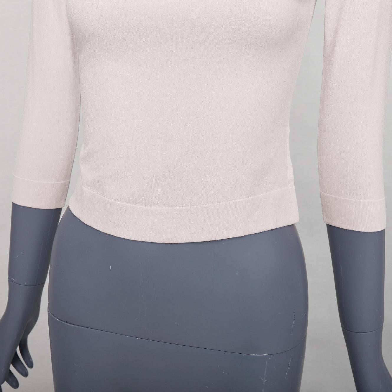 ALAIA jersey blanco en mezcla de viscosa con mangas recortadas y cuello barco FR36 S en venta 2