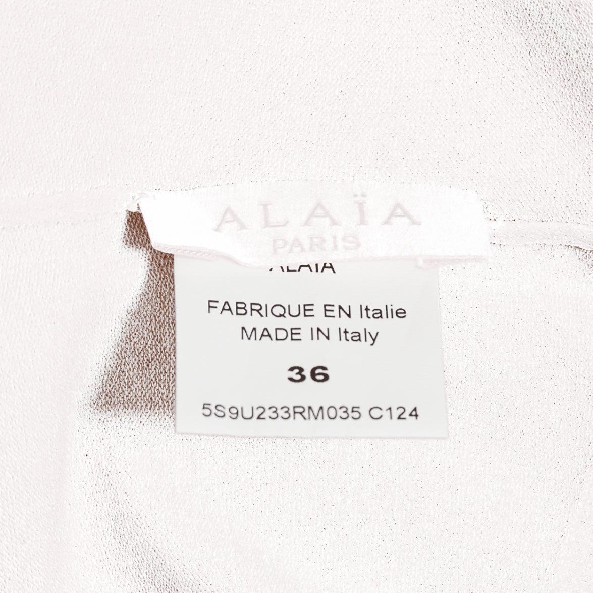 ALAIA jersey blanco en mezcla de viscosa con mangas recortadas y cuello barco FR36 S en venta 3