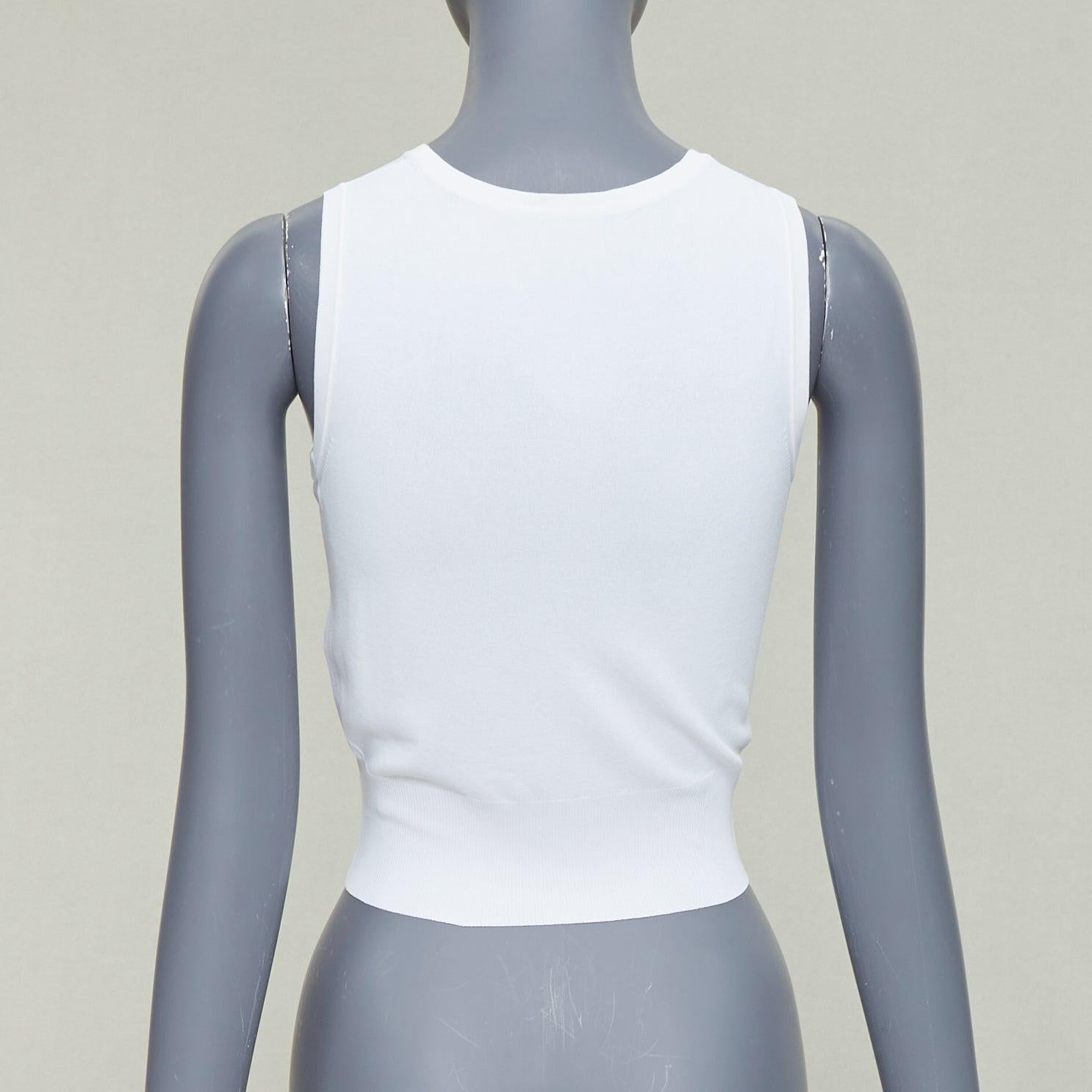 De las mujeres ALAIA chaleco blanco sin mangas, mezcla de viscosa, cuello redondo y bajo de canalé FR36 S en venta