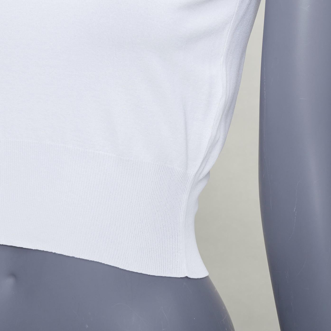 ALAIA chaleco blanco sin mangas, mezcla de viscosa, cuello redondo y bajo de canalé FR36 S en venta 2