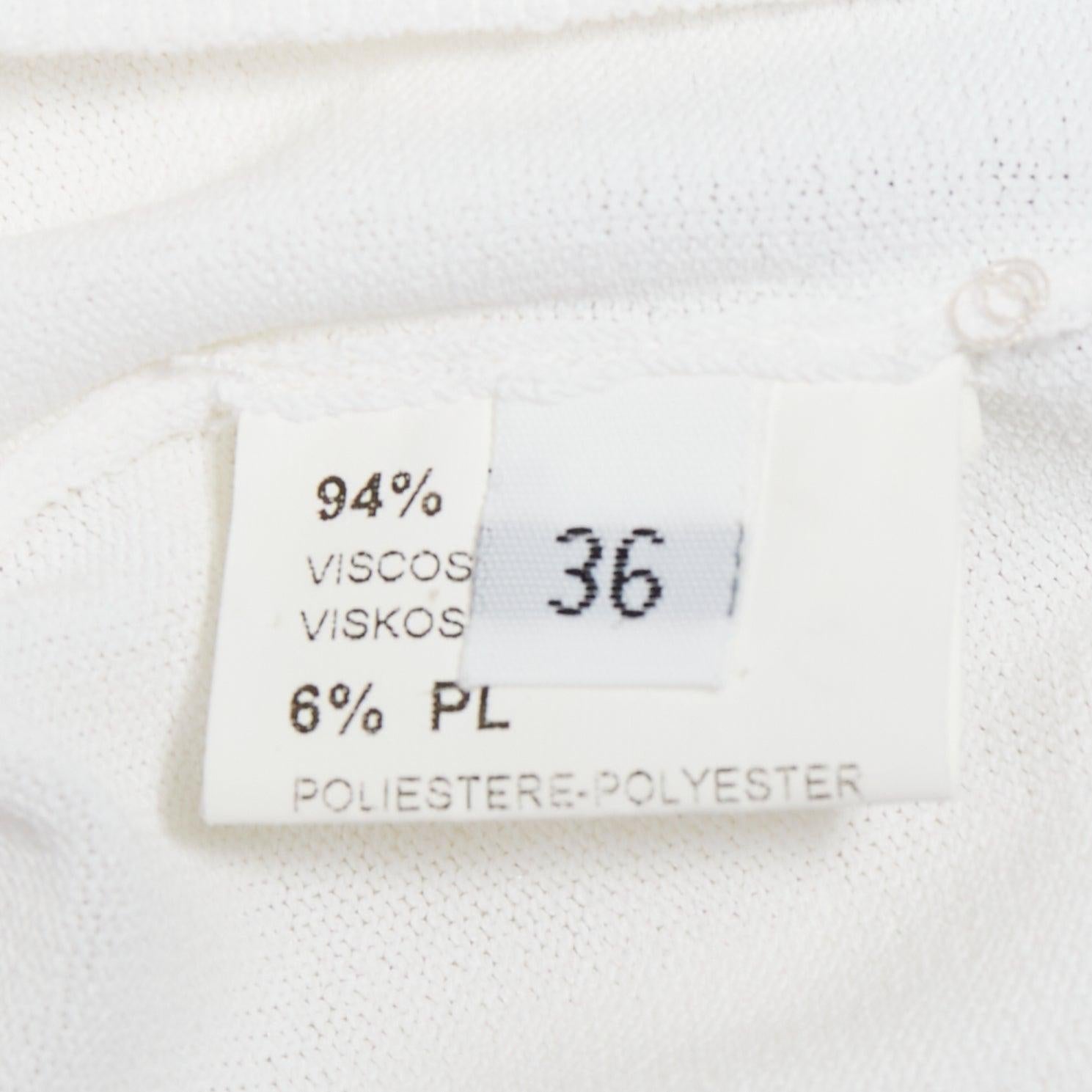 ALAIA chaleco blanco sin mangas, mezcla de viscosa, cuello redondo y bajo de canalé FR36 S en venta 3