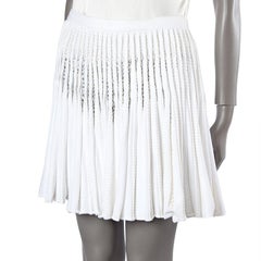ALAIA white viscose KNIT A-LINE Skirt L