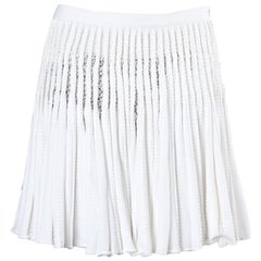 ALAIA white viscose KNIT A-LINE Skirt L