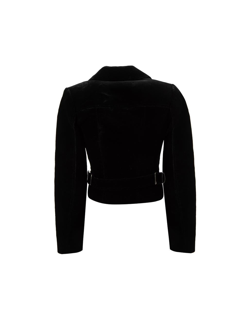 Alaïa Women's Black Velvet Asymmetric Zip Jacket In Good Condition In London, GB