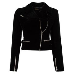 Alaïa Women's Black Velvet Asymmetric Zip Jacket