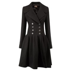 Alaïa Women's Black Wool Double Breasted Long Coat