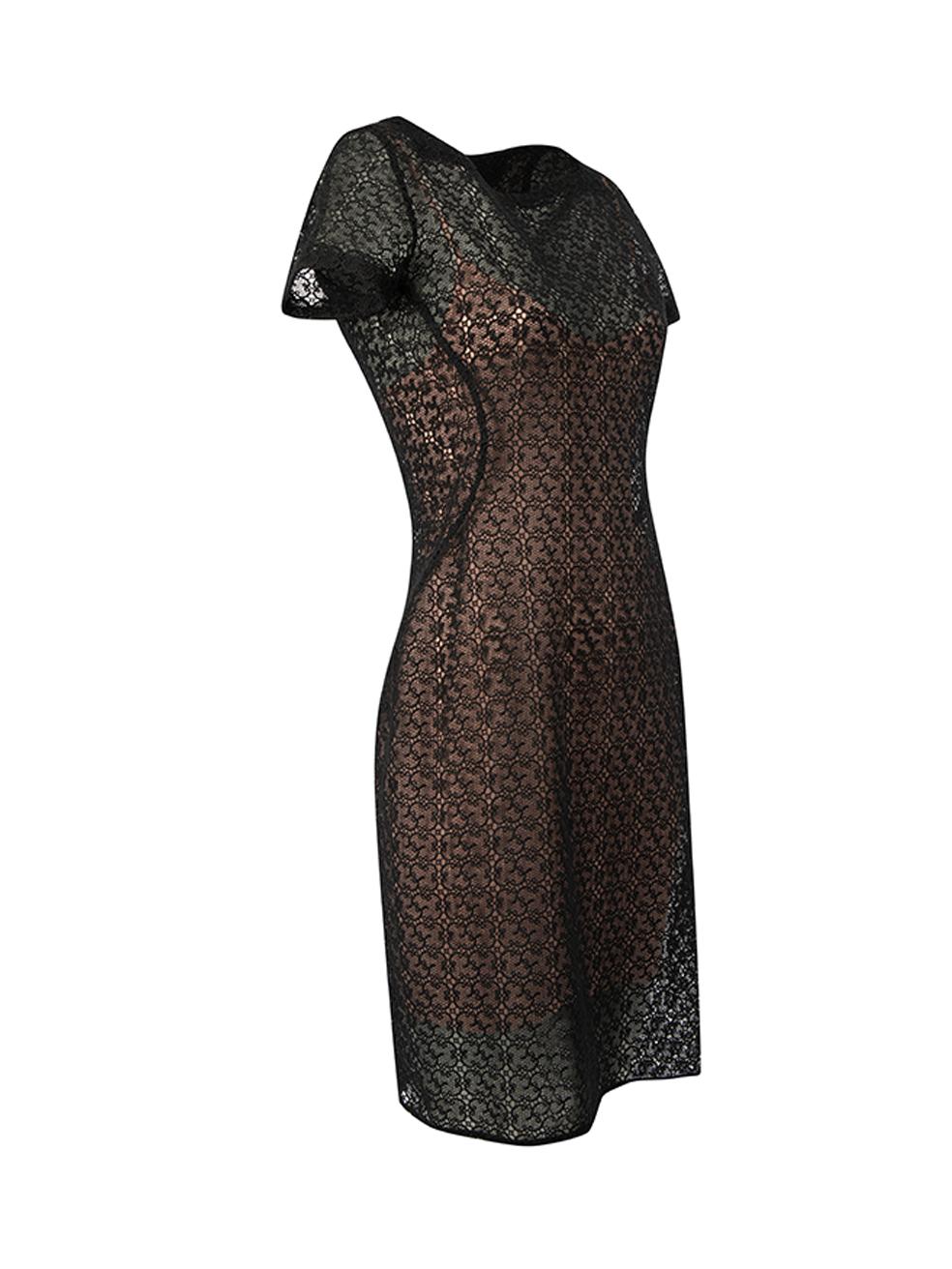 CONDITION is Very good. Hardly any visible wear to dress is evident on this used Pierre Mantoux for Alaïa designer resale item.



Details


Black

Lace

Short cap sleeves dress

Mini length

Round neckline

Back zip closure with hook and eye

Pink