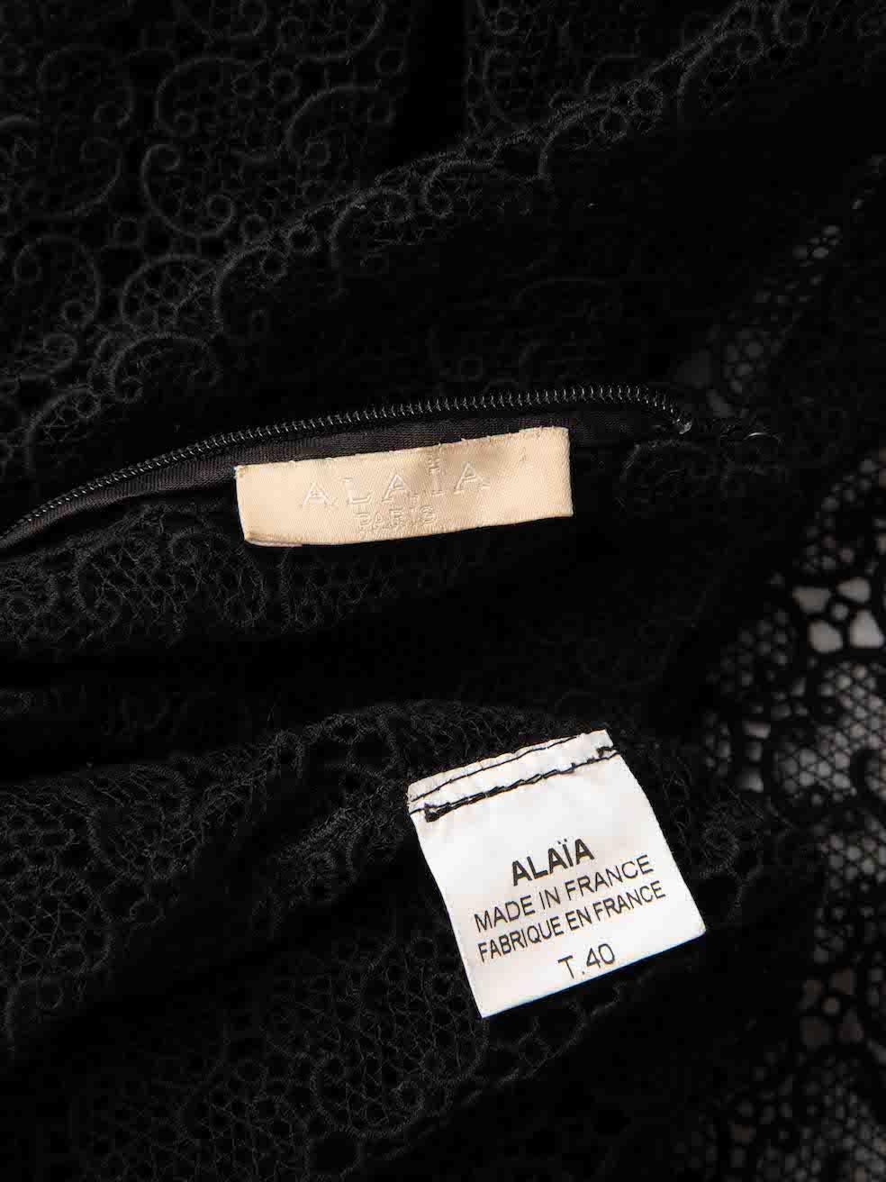 Alaïa Women's Pierre Mantoux for Alaïa Black Lace Layered Mini Dress For Sale 1
