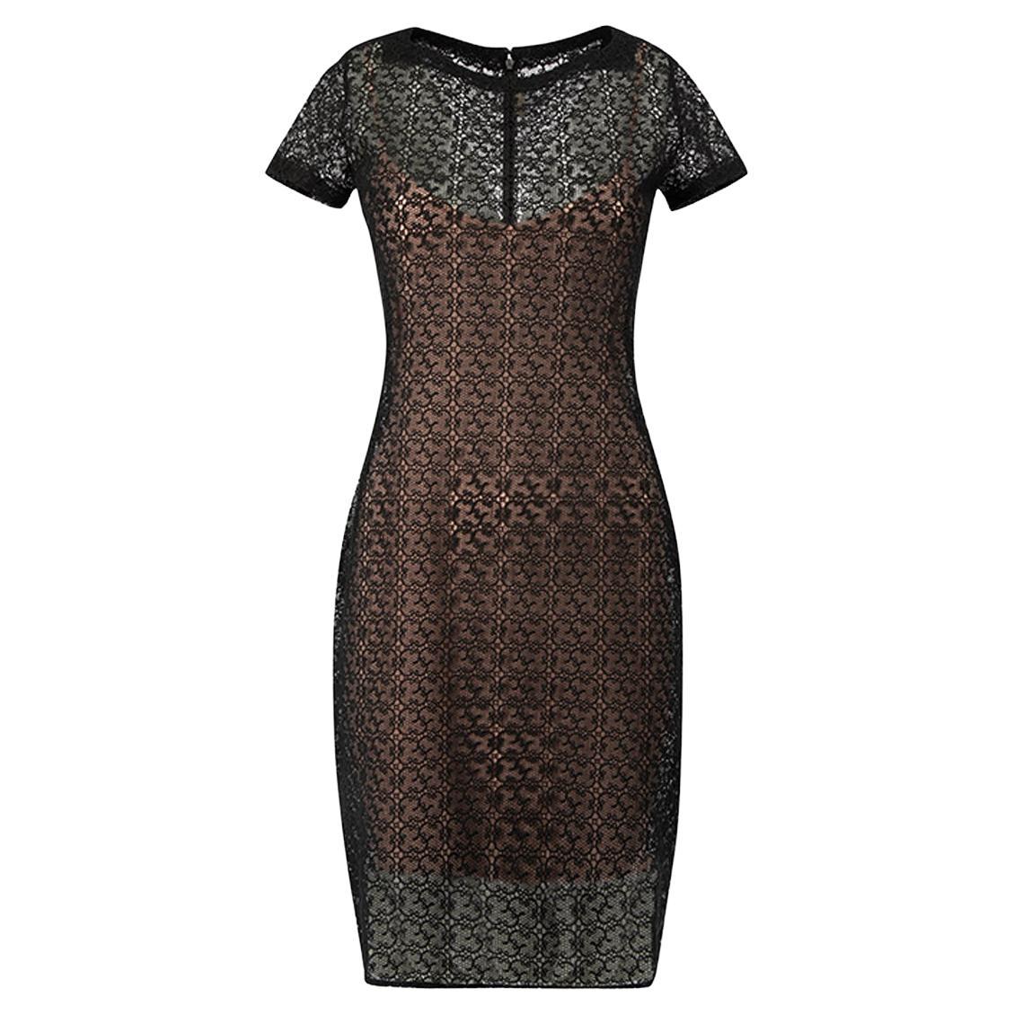 Alaïa Women's Pierre Mantoux for Alaïa Black Lace Layered Mini Dress en vente