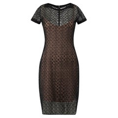 Alaïa Damen Pierre Mantoux für Alaïa Schwarzes Lagenminikleid aus Spitze