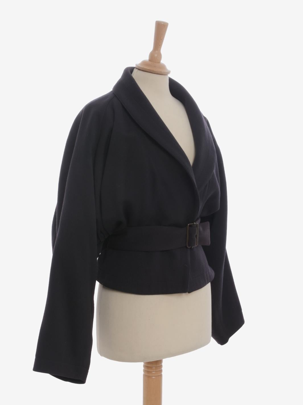 Alaïa Wool Belted Jacket - 80s In Excellent Condition For Sale In Milano, IT
