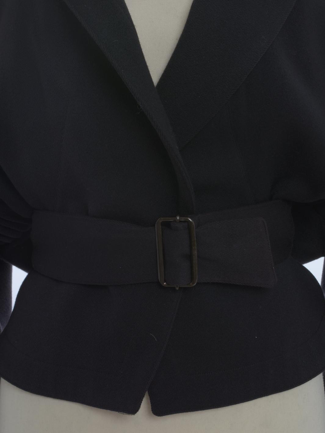 Alaïa Wool Belted Jacket - 80s For Sale 2