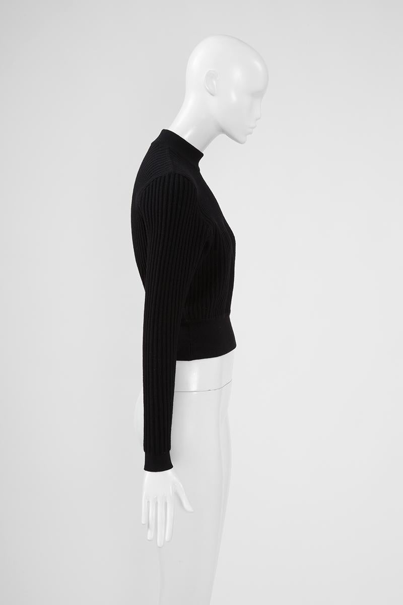 Women's Alaia Wool Ribbed Cropped Pullover, Fall-Winter 1990-1991