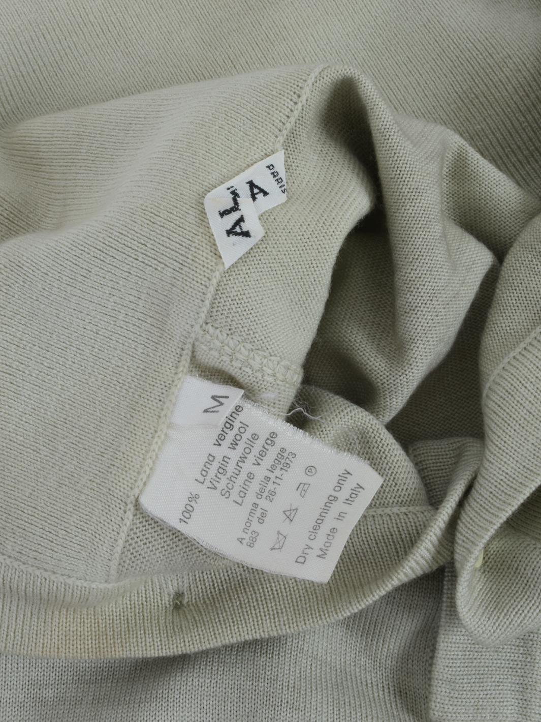 Alaïa Wool Sage Suit - 80s For Sale 5