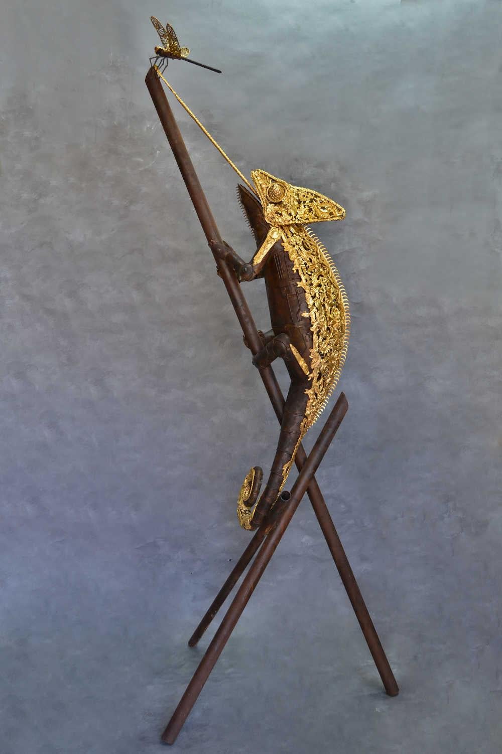 Chameleon Ex-Machina - Bronze Unique Piece - Sculpture by Alain BELLINO
