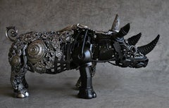 Rhino Ex-Machina - Rhinoceros Bronze Sculpture - Unique Piece