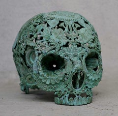 Vert de Peur - Scultura in bronzo con teschio - Pezzo unico