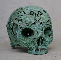 Vert de Peur – Totenkopf-Bronze-Skulptur – Einzigartiges Stück