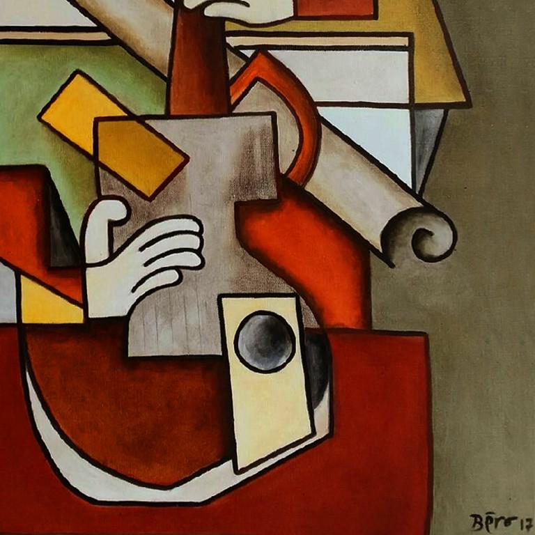 Destructuration by Alain Beraud, Cubism oil painting, Contemporary Art, 2018 1