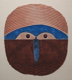 Tribal Mask Print on Handmade Paper