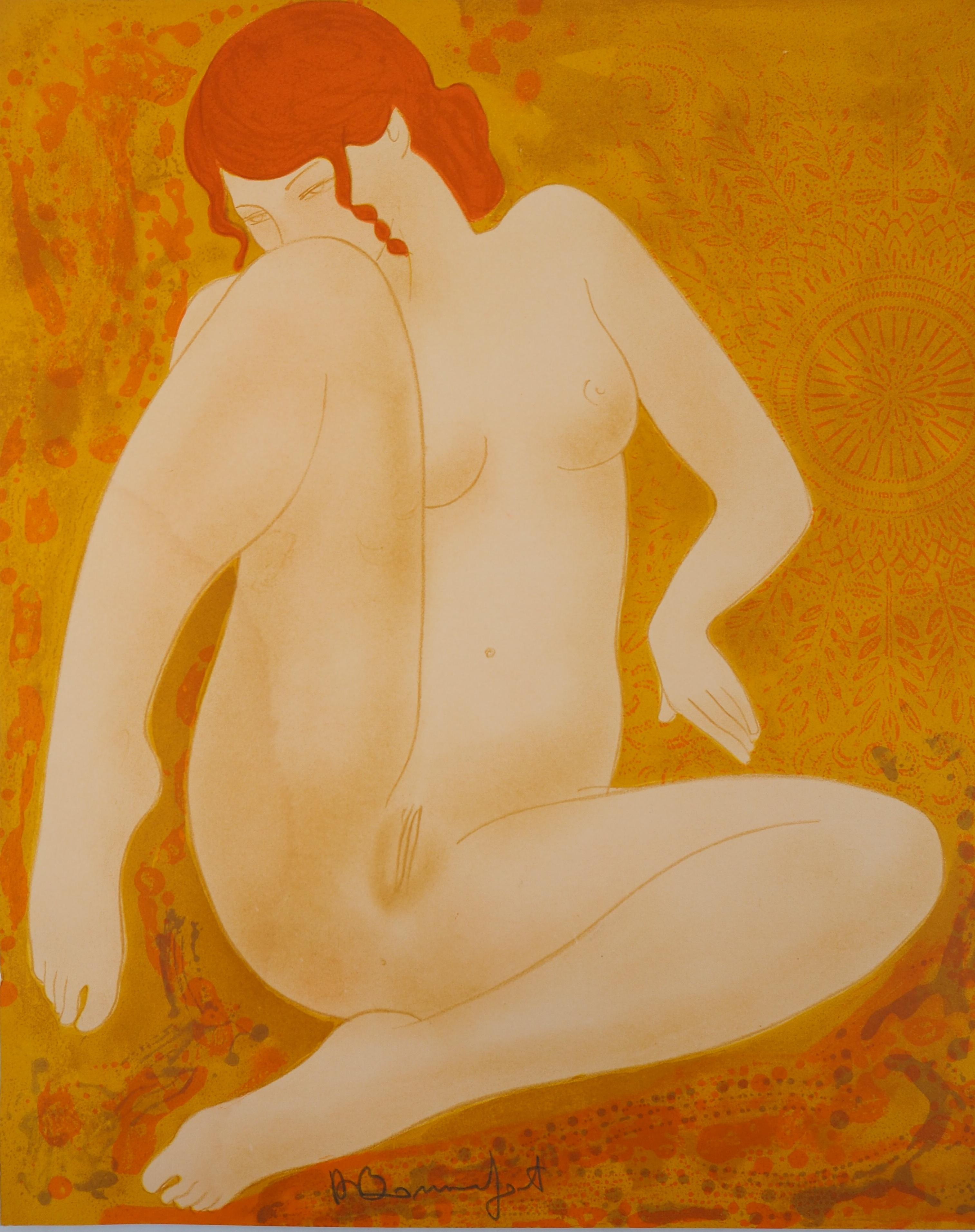 Dreaming Nude - Original Lithographie, handsigniert und nummeriert /100 (Moderne), Print, von Alain Bonnefoit