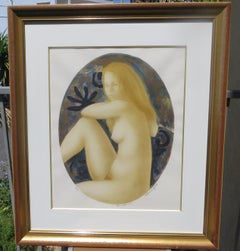 Vintage Nude original Lithograph EA by Alain Bonnefoit 