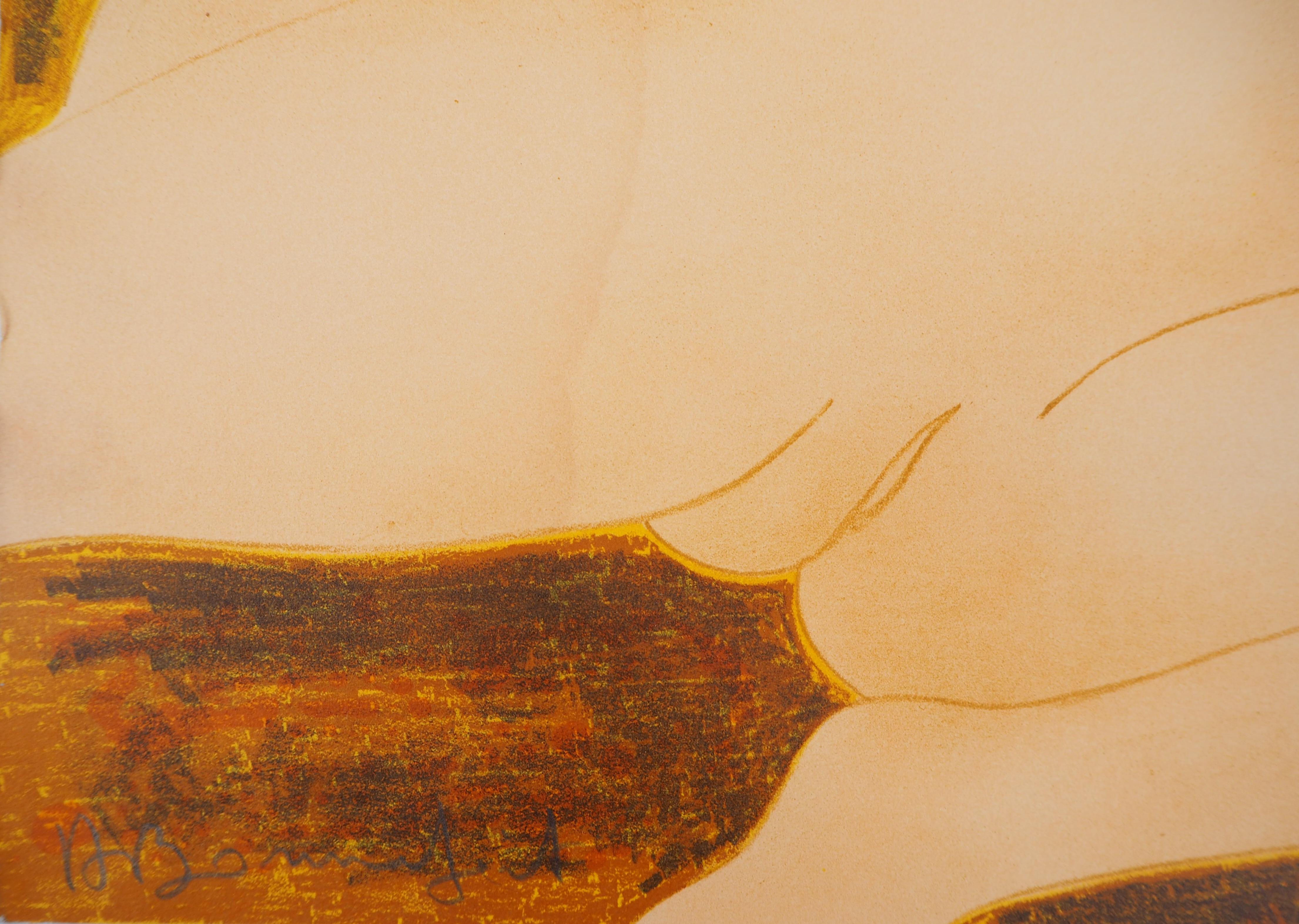 Relaxing Nudes - Original Lithographie, handsigniert und nummeriert /100 – Print von Alain Bonnefoit