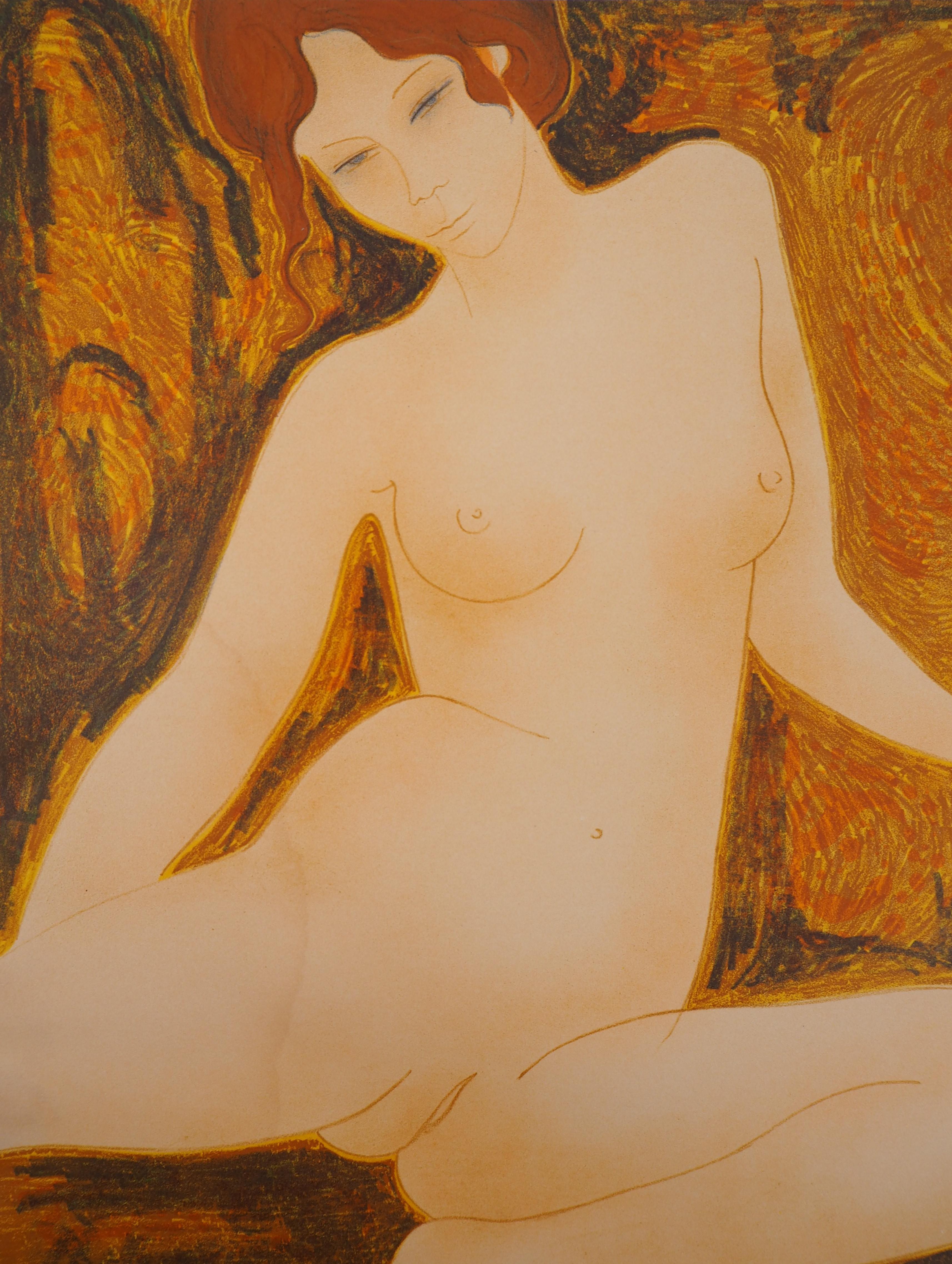 Relaxing Nudes - Original Lithographie, handsigniert und nummeriert /100 (Moderne), Print, von Alain Bonnefoit