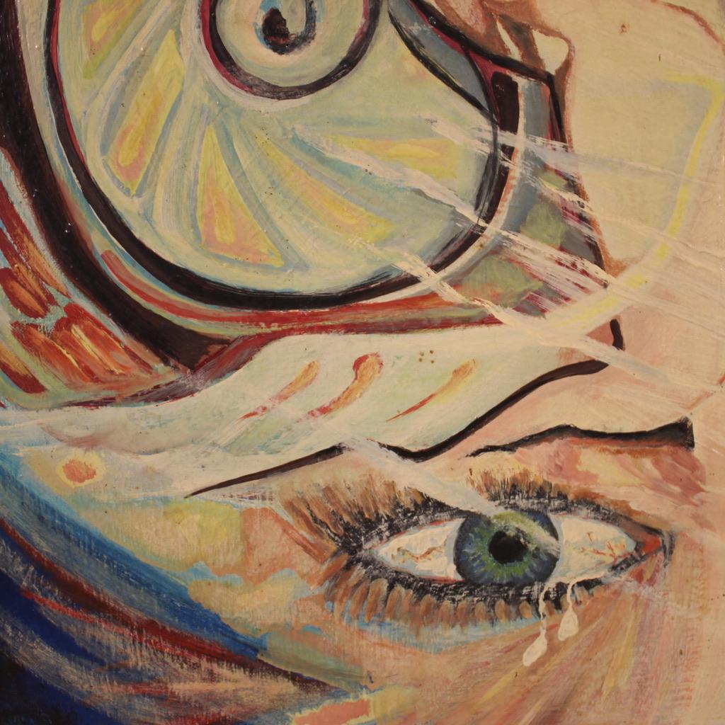20. Jahrhundert Öl auf Leinwand Französisch Signiert Alain Cadoret Surrealist Gemälde, 1975 im Angebot 9