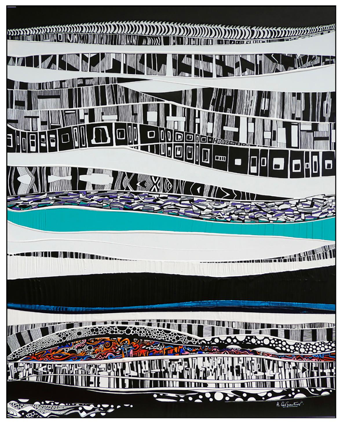 AntartiKa - Alain Carpentier
Vertical Format - 30 Figure (92cm x 73cm)
Acrylic pencil on canvas.
The flat colours are worked in the thick acrylic material.
2800 euros 
Alain Carpentier is an artist based in Brittany whose paintings have been