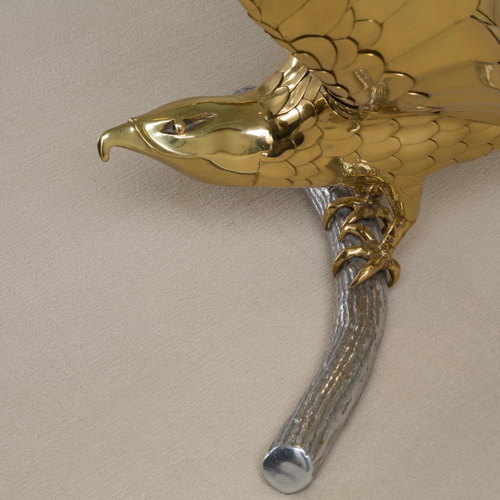 Alain Chervet Brass and Cast Bronze Eagle Based Table, 1980s In Fair Condition In Donhead St Mary, Wiltshire
