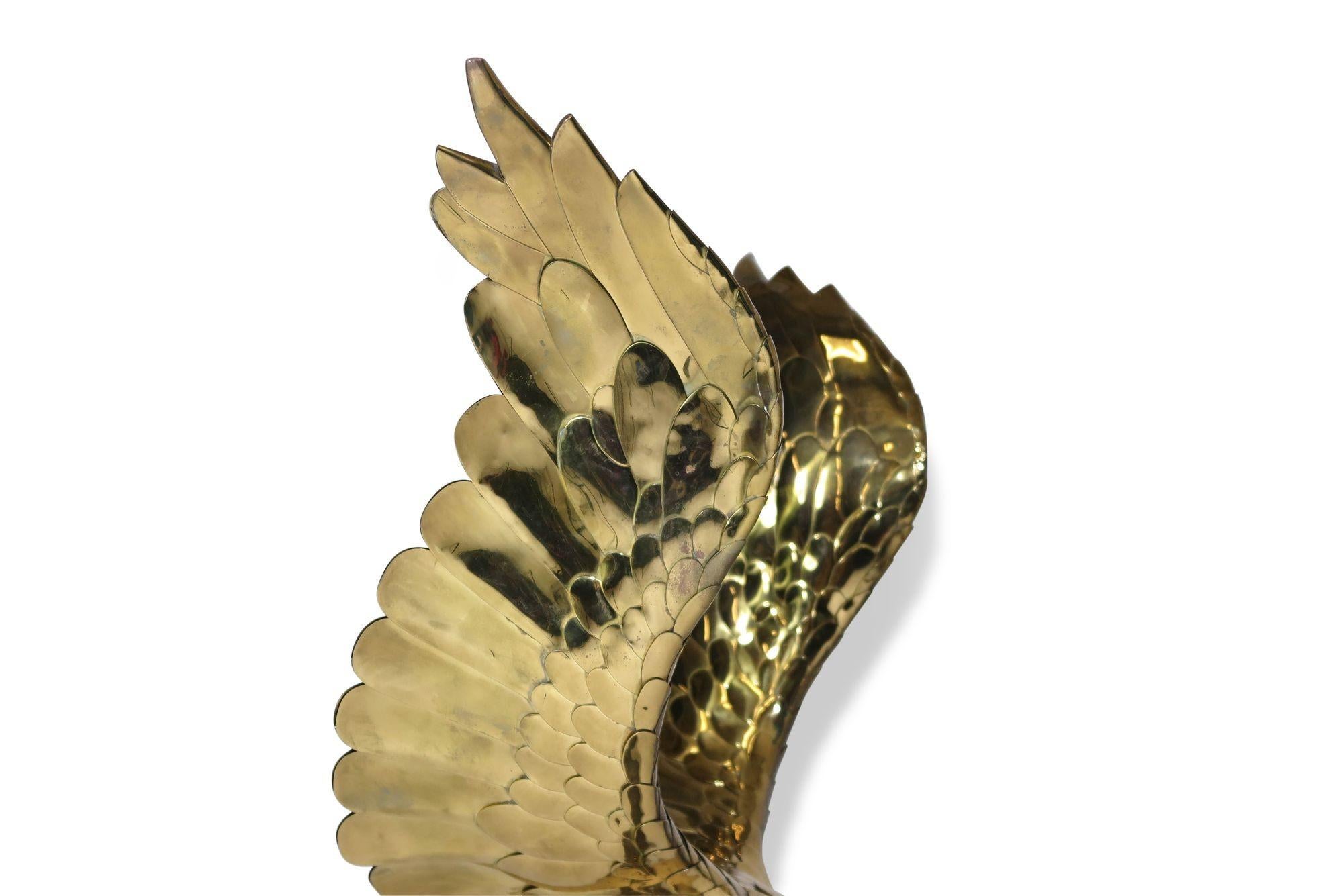 Pair of Alain Chervet Brass Eagles Table Bases, France, 1970 In Good Condition For Sale In Oakland, CA