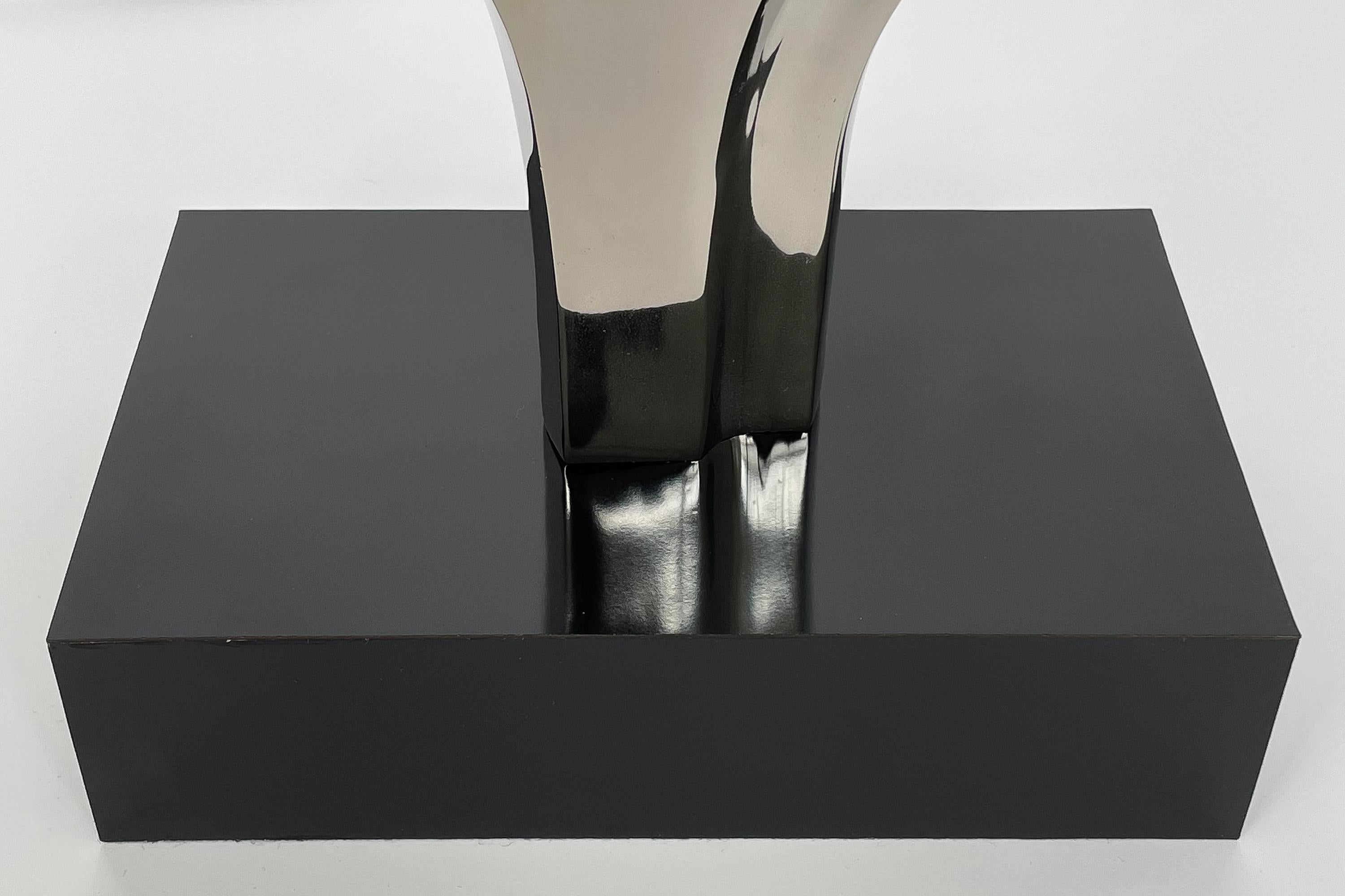 Alain Chervet Style Nickel-Plated Sculptural Table Lamp 8