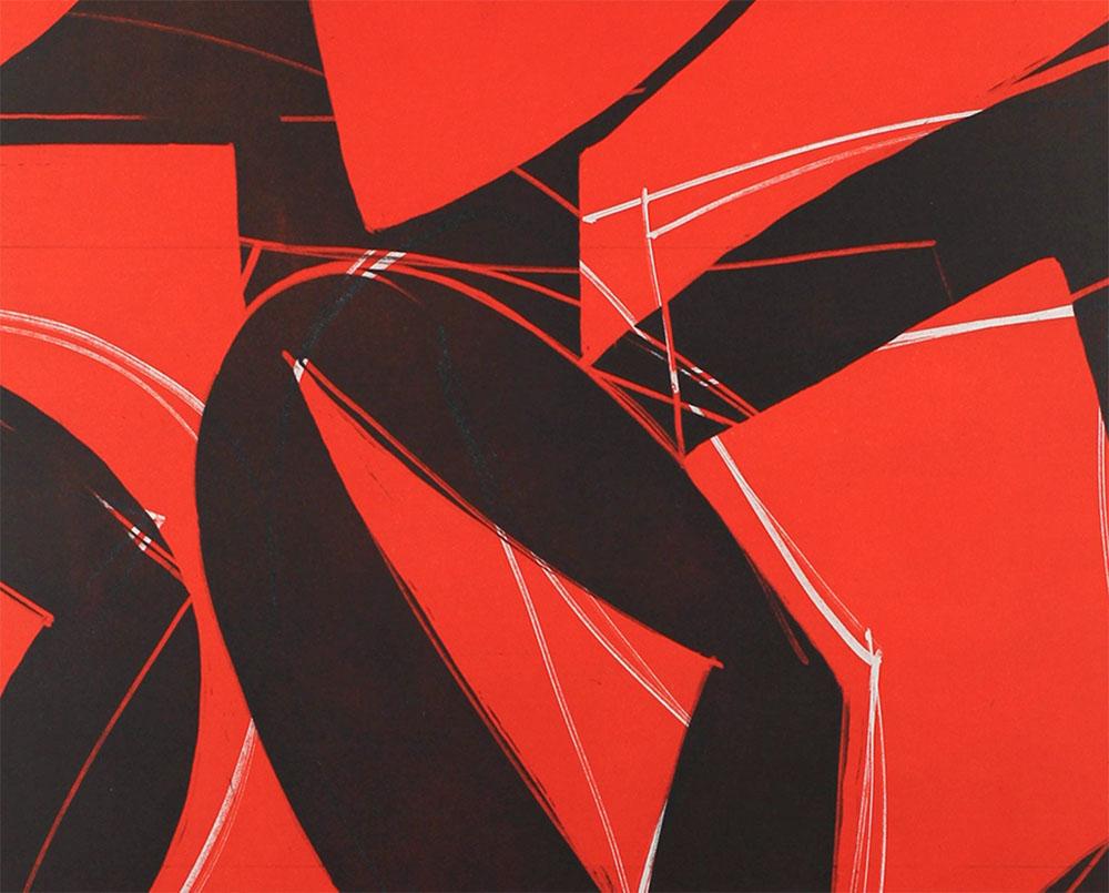 17M2G-2017 (Abstract print) - Red Abstract Print by Alain Clément