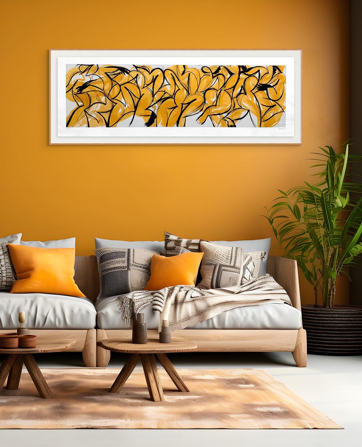 20J1G-2020 (Abstract print) - Beige Abstract Print by Alain Clément