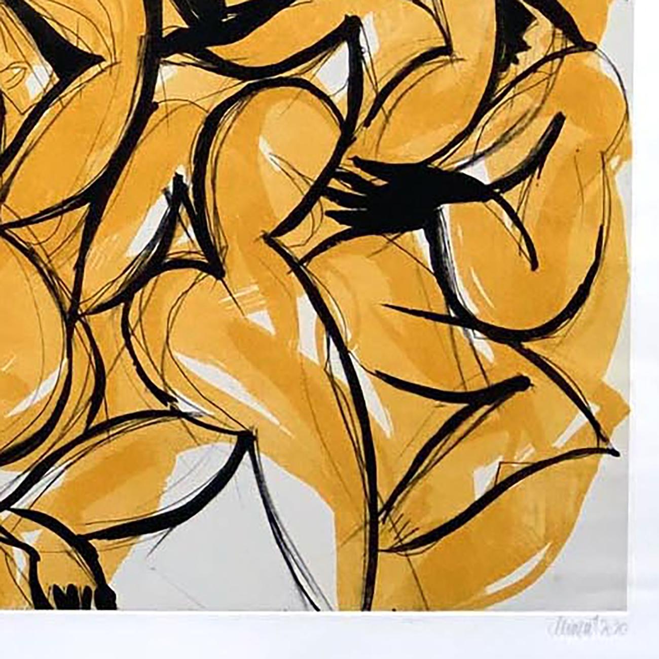 20J1G-2020 (Abstract print)
Aquatinte on BFK Rives paper - Unframed.
Edition of 30.

Image size: 35.2 x 124.5 cm / 13.8 x 49 in
Paper size: 46 x 135 cm / 18.1 x 53.1 in

Clément's work fluctuates between painting and sculpture, a back and forth that