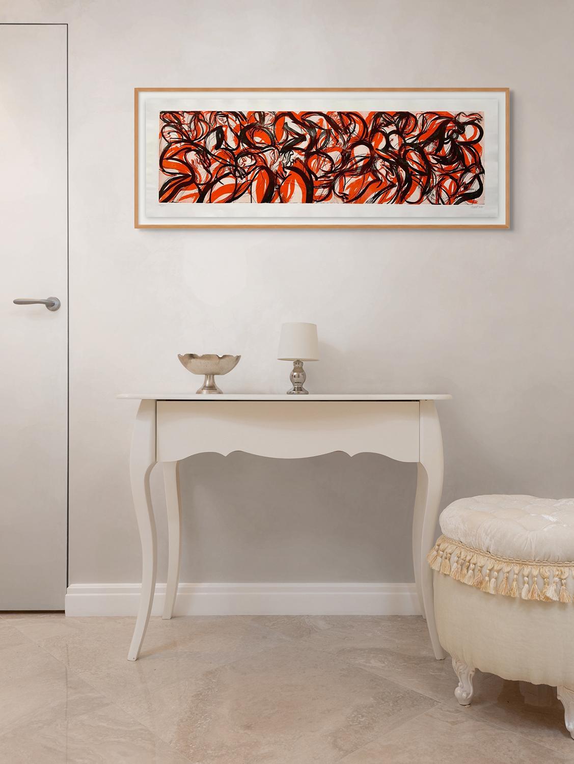20J2G-2020 (Abstract print) - Beige Abstract Print by Alain Clément