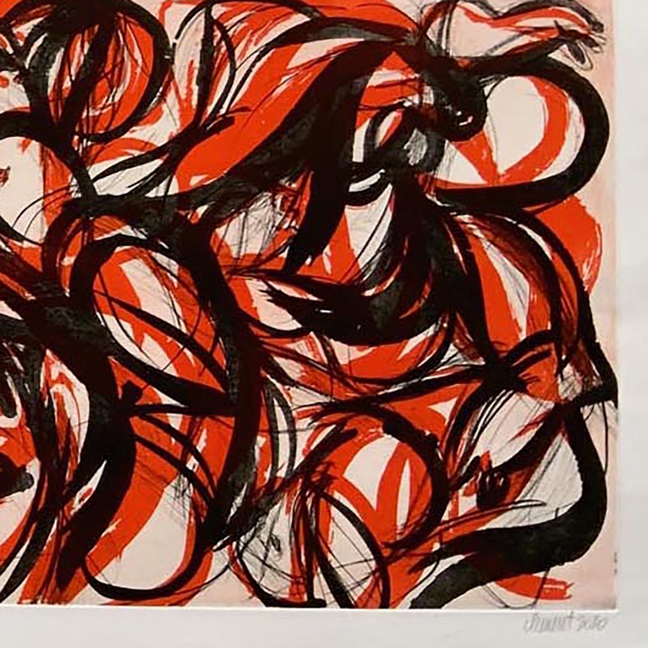 20J1G-2020 (Abstract print)
Aquatinte on BFK Rives paper - Unframed.
Edition of 30.

Image size: 35.2 x 124.5 cm / 13.8 x 49 in
Paper size: 46 x 135 cm / 18.1 x 53.1 in

Clément's work fluctuates between painting and sculpture, a back and forth that