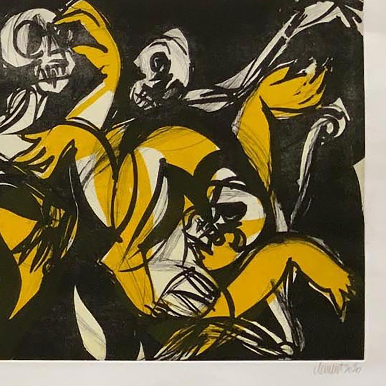 20J1G-2020 (Abstract print)
Aquatinte on BFK Rives paper - Unframed.
Edition of 30.

Image size: 35.2 x 124.5 cm / 13.8 x 49 in
Paper size: 46 x 135 cm / 18.1 x 53.1 in

Clément's work fluctuates between painting and sculpture, a back and forth that